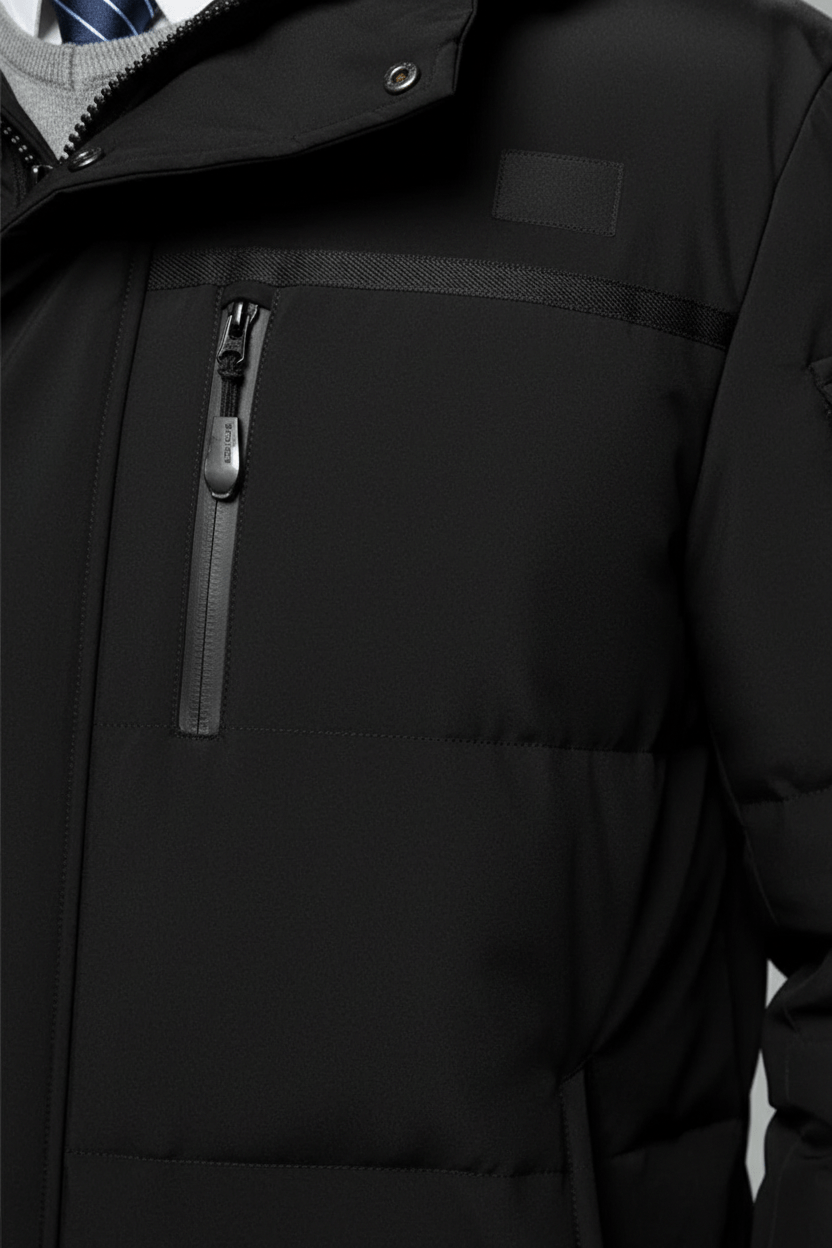 Herren Isolierte Wasserabweisende Lange Jacke mit Kapuze