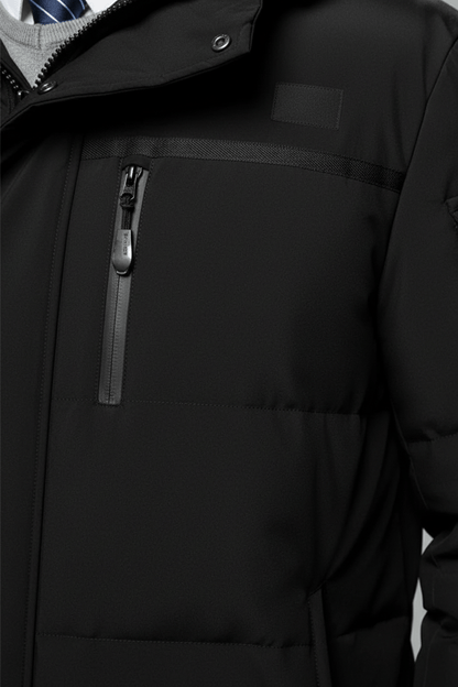 Herren Isolierte Wasserabweisende Lange Jacke mit Kapuze