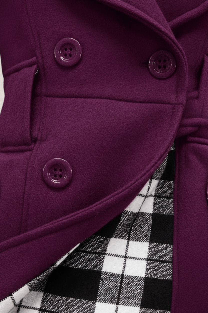 Vrouwen Dubbelzijdige Gevoerde Jas met Ceintuurlijf