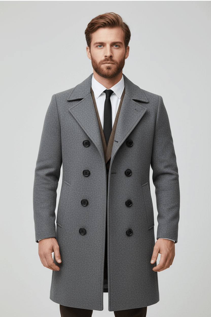Homme Double Bouton-Trenchcoat | Forme de passeport maßgeschneiderte et conception raffinée