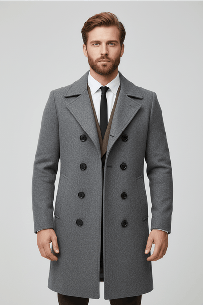 Homme Double Bouton-Trenchcoat | Forme de passeport maßgeschneiderte et conception raffinée