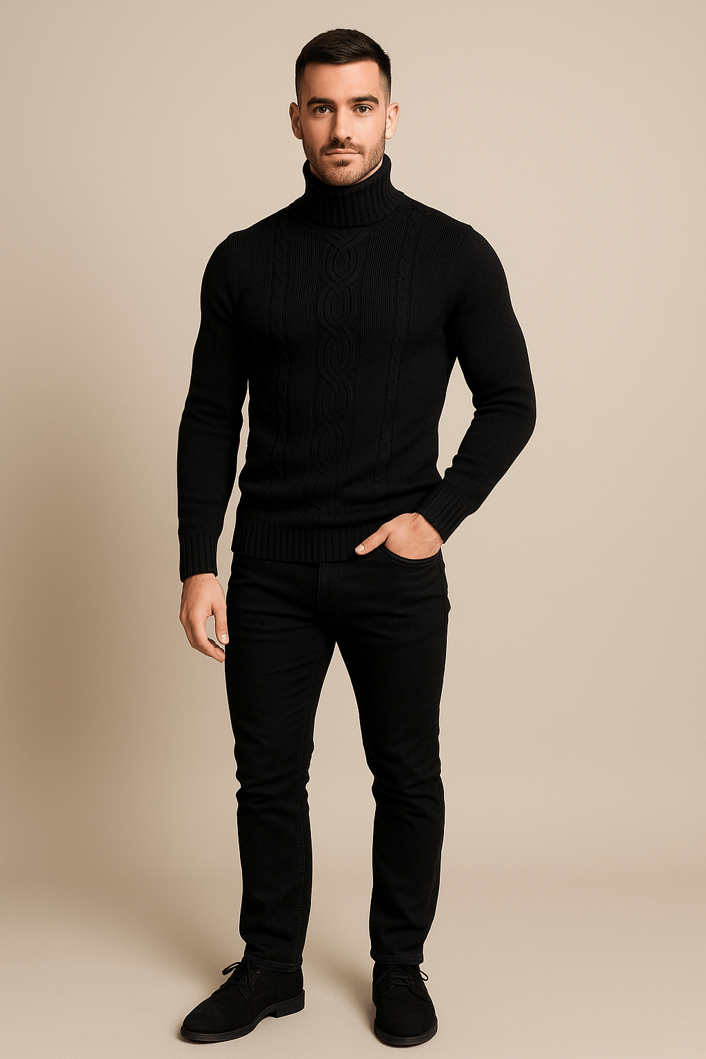 Herren Kabelstrick Rollkragenpullover | Design chaleureux et style raffiné