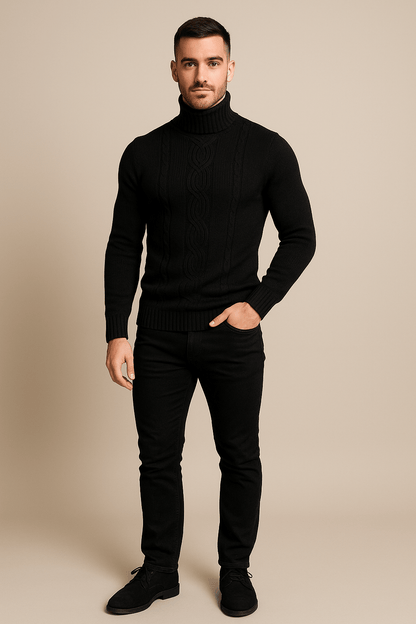 Herren Kabelstrick Rollkragenpullover | Design chaleureux et style raffiné
