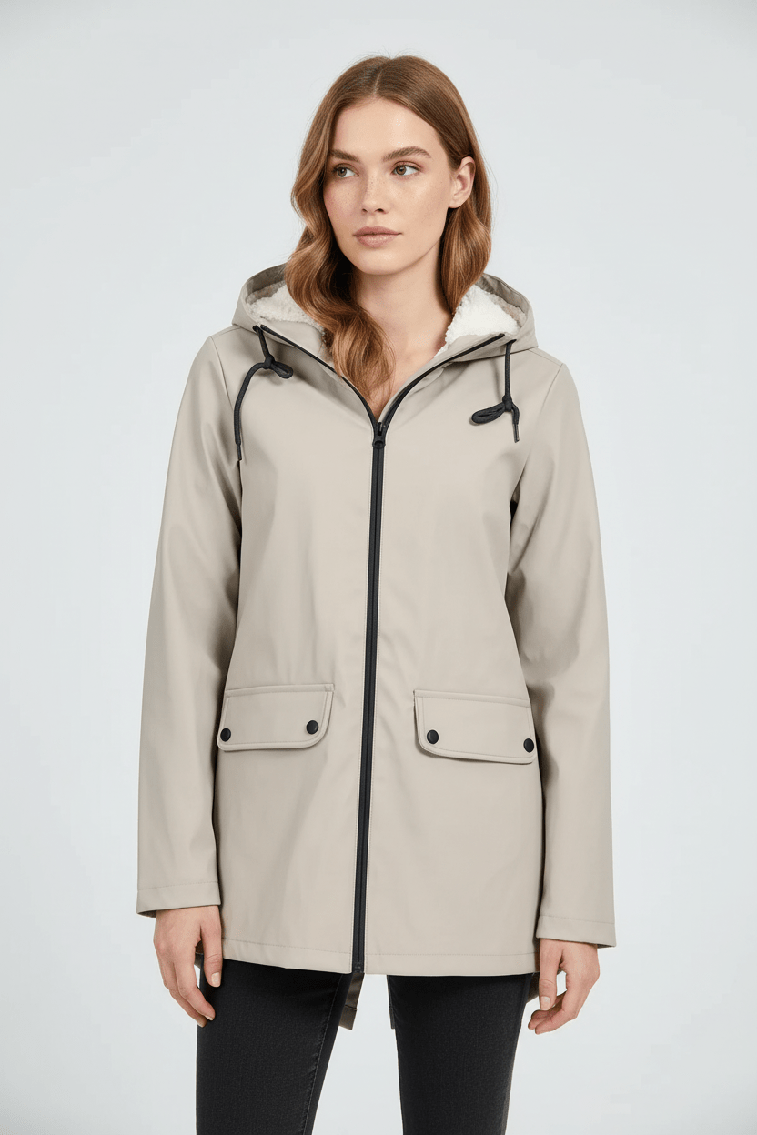 Trenchcoat Femme | Veste mi-longue imperméable avec coupe ajustée