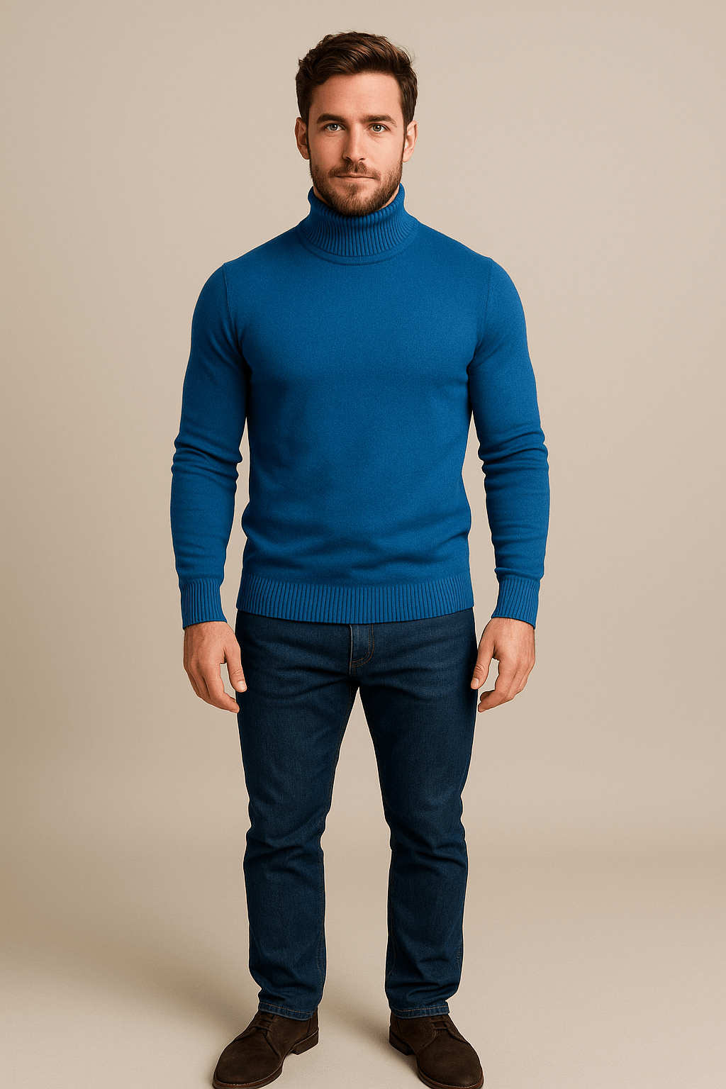 Hommes Slim Fit Coltrui – Klassieke Gebreide Pull