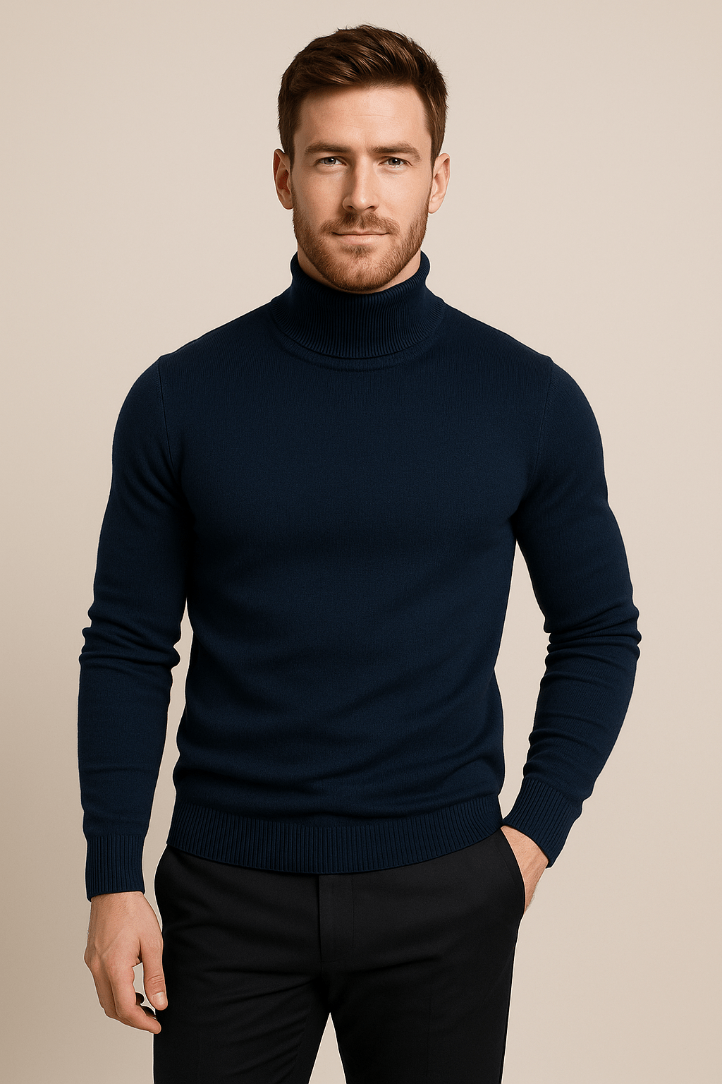 Hommes Slim Fit Coltrui – Klassieke Gebreide Pull