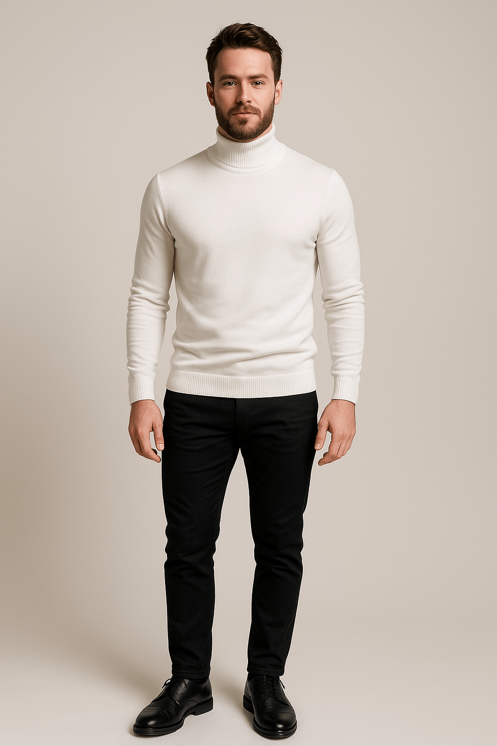 Hommes Slim Fit Coltrui – Klassieke Gebreide Pull