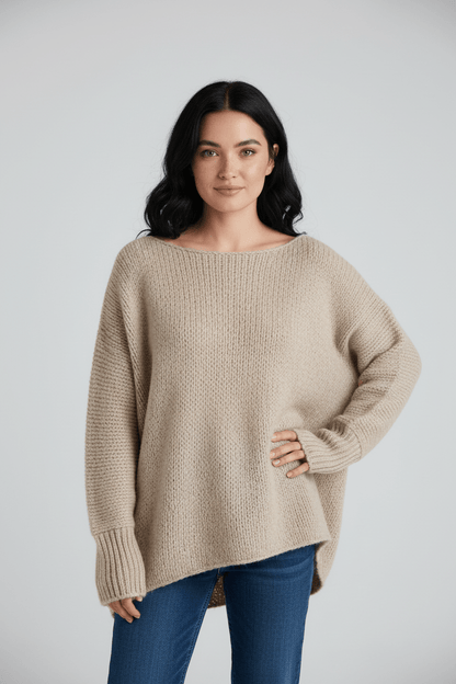 Dames surdimensionné Gebreide Trui avec Off-Shoulder Ontwerp