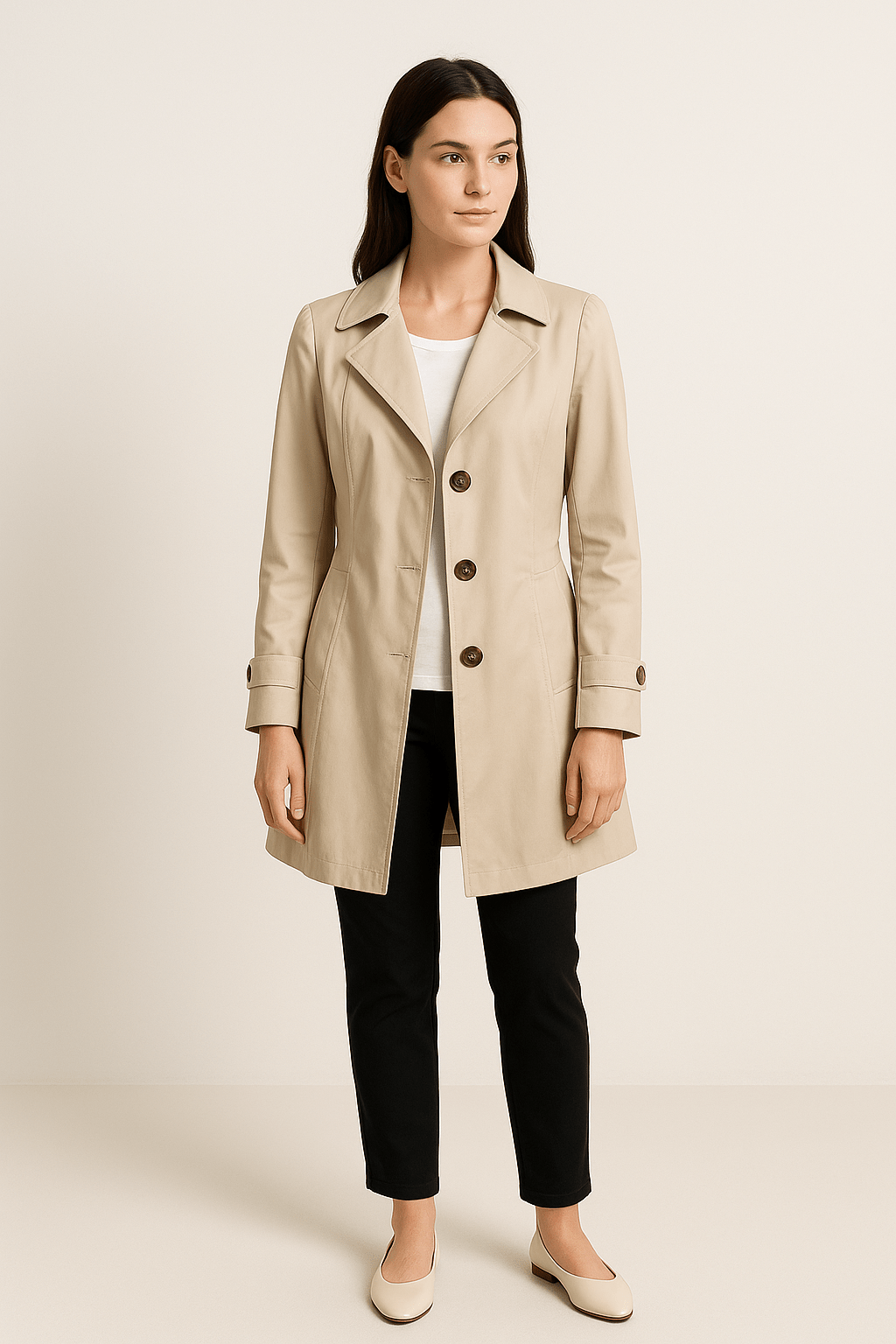 Trenchcoat femme avec Ingesneden Kraag
