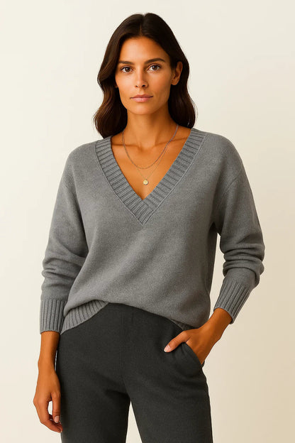 Damen V-Ausschnitt Pullover – Un pull plus élégant pour l'herbe et l'hiver