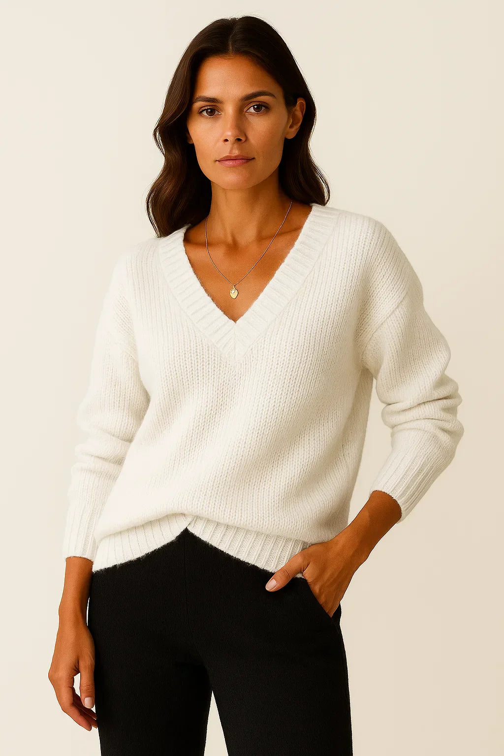 Damen V-Ausschnitt Pullover – Un pull plus élégant pour l'herbe et l'hiver