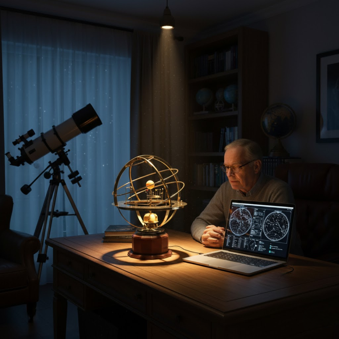 Großes Orrery-Modell unseres Sonnensystems