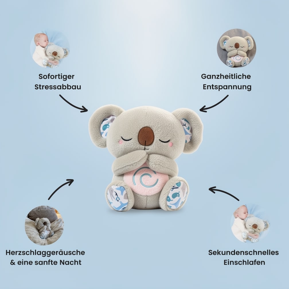 Atmendes Plüschtier | Koala-Plüschtier für Entspannung & Schlafhilfe | SleepKoala