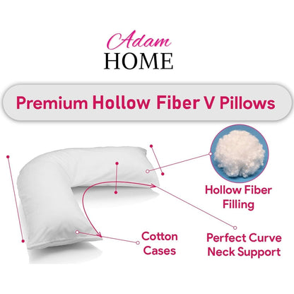 V Shaped Pillow with Case - Extra Filled Neck Support for Pregnancy, Nursing & Orthopedic Comfort