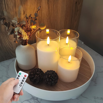 Ensemble chauffe-bougies télécommandé - Bougies LED à piles avec minuterie et télécommande pour la décoration intérieure
