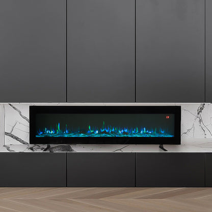 Wall Mounted Electric Fireplace with Remote, 9 LED Flame Effects, Recessed & Freestanding, 900W/1800W