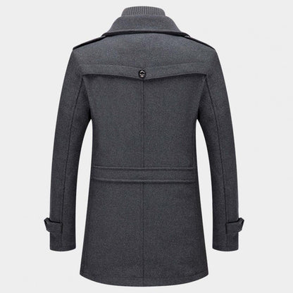 Homme Wollmantel | Einreihig | Mit Reißverschluss | Trench-coat en laine | Vestes d'hiver pour hommes