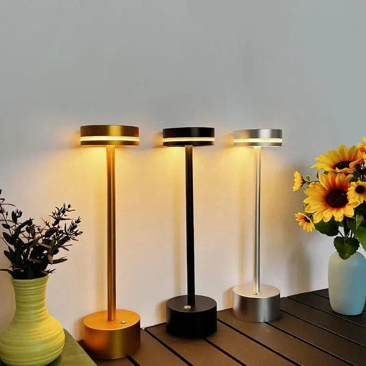 Lampe de table LED rechargeable - Design moderne sans fil en aluminium