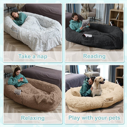 Grand lit pour chien pour humains – Le confort ultime pour les amoureux des animaux !