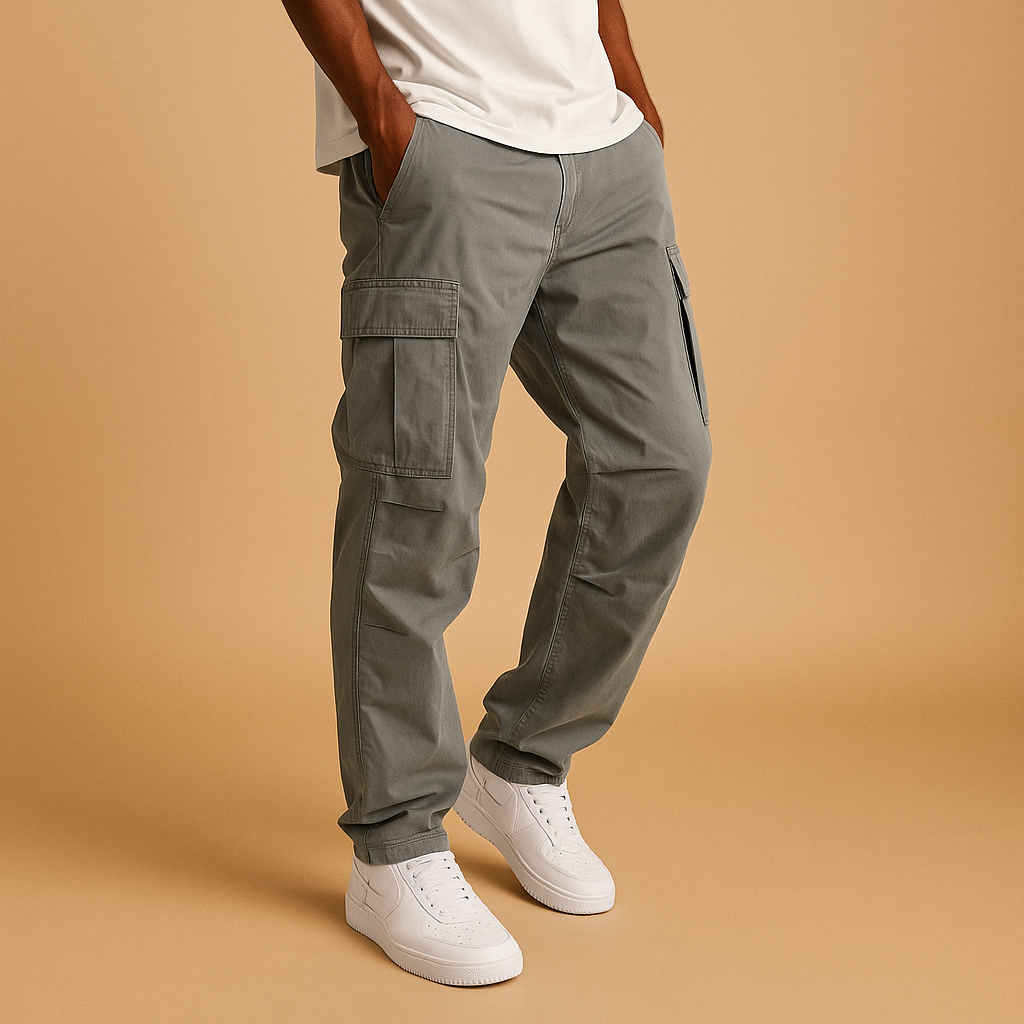 Pantalons cargo pour hommes en coupe régulière – Design fonctionnel avec de nombreuses poches