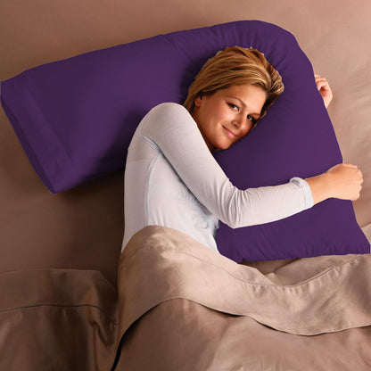 V Shaped Pillow with Case - Extra Filled Neck Support for Pregnancy, Nursing & Orthopedic Comfort