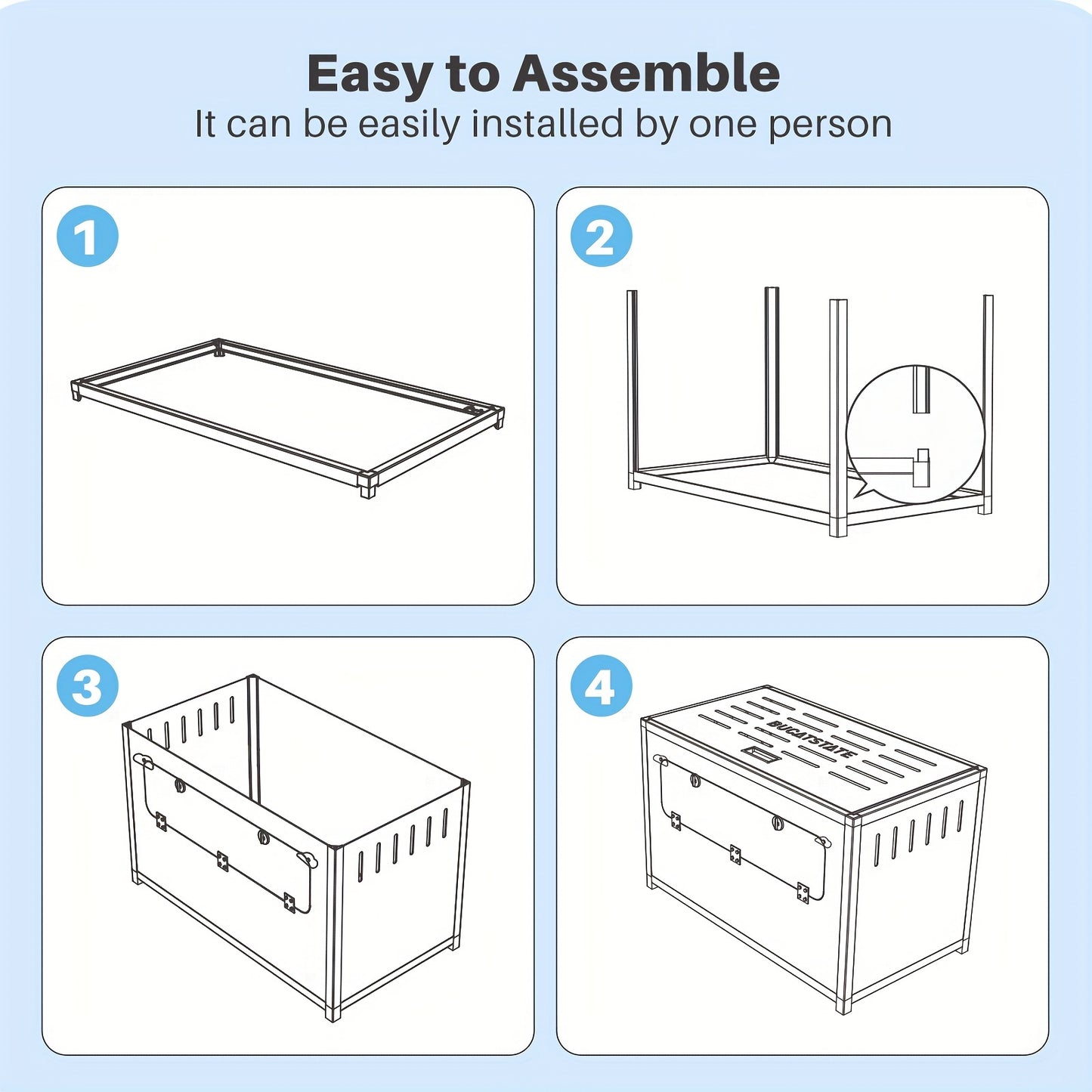 Grande cage pour hamster avec accès par le haut - Montage facile - Petit habitat pour hamsters
