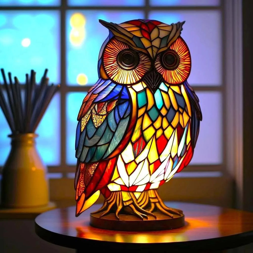 Stained Glass Animal Table Lamp – Decorative Lighting for Home