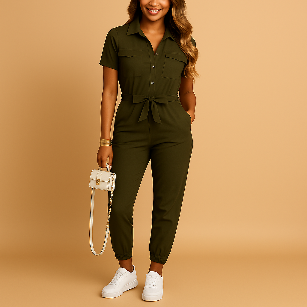 Maßgeschneiderter Damen-Jumpsuit mit Knopfdetails