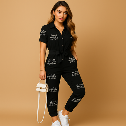 Maßgeschneiderter Damen-Jumpsuit mit Knopfdetails