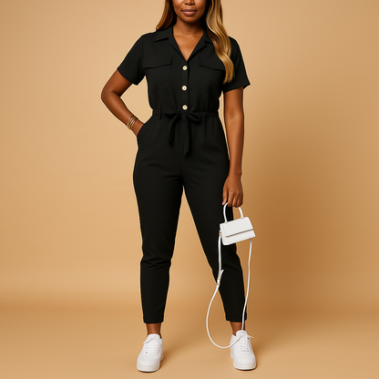 Maßgeschneiderter Damen-Jumpsuit mit Knopfdetails