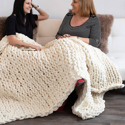 Cozy Chunky Knit Throw Blanket for Home Decor and Warmth
