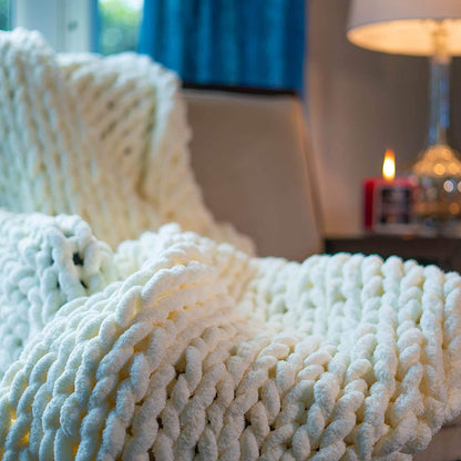 Cozy Chunky Knit Throw Blanket for Home Decor and Warmth