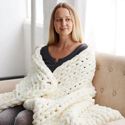 Plaid en grosse maille douce - Décoration intérieure confortable en chenille