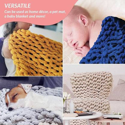Plaid en grosse maille douce - Décoration intérieure confortable en chenille