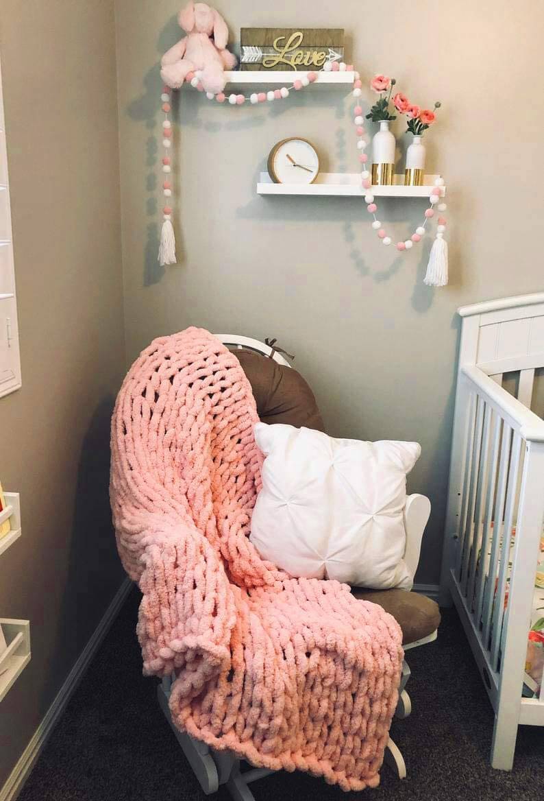 Plaid en grosse maille douce - Décoration intérieure confortable en chenille