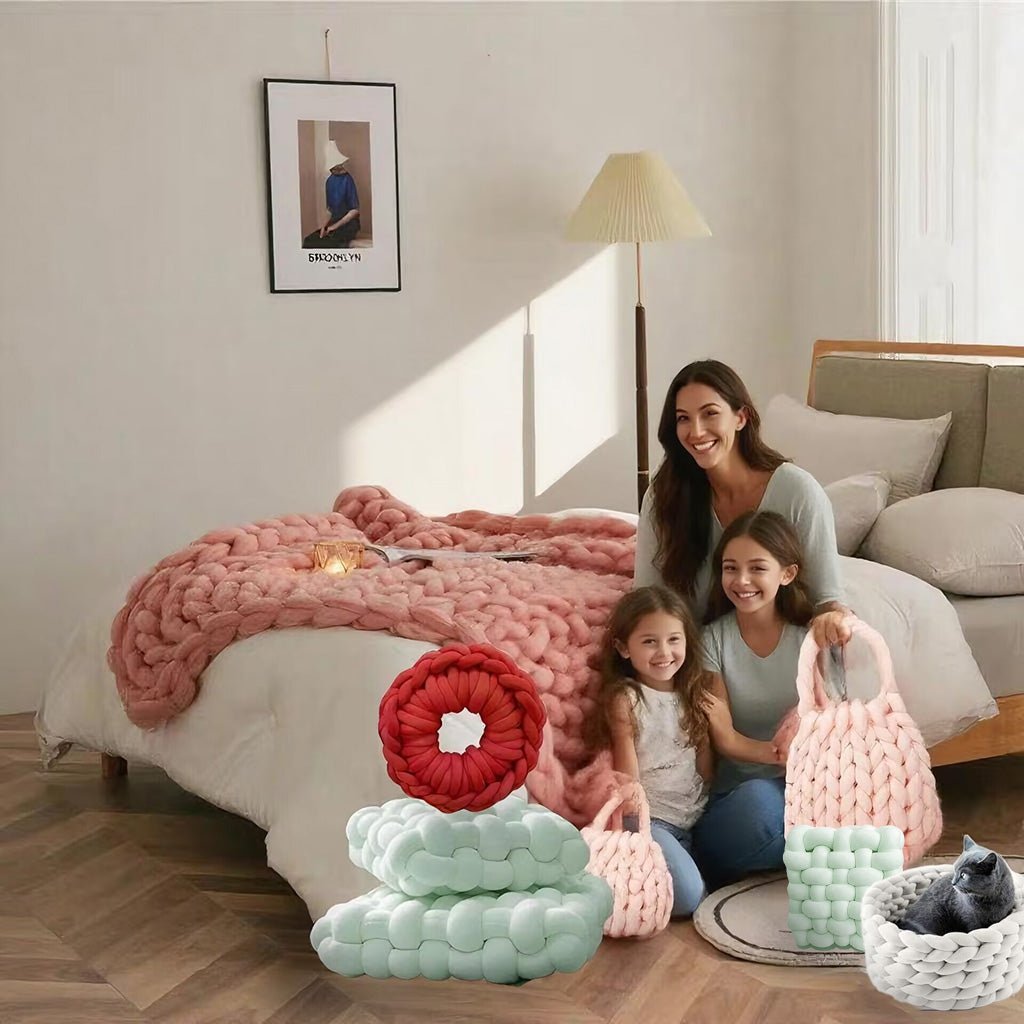 Fil à tricoter doux et jumbo – Fil épais pour couvertures et coussins