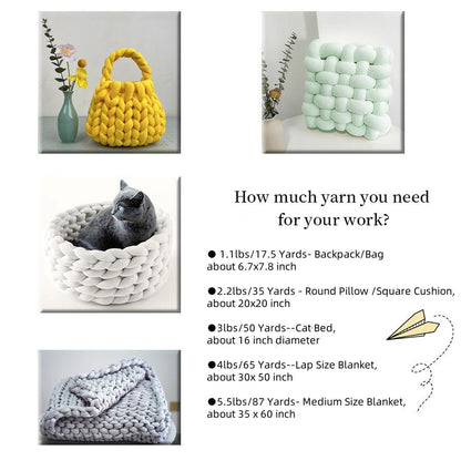 Fil à tricoter doux et jumbo – Fil épais pour couvertures et coussins