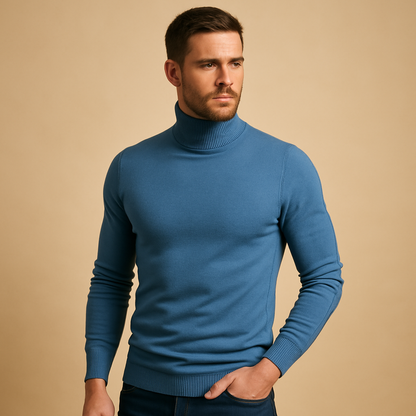 Heren Rollneck Trui – Pull à col roulé coupe slim pour vêtements décontractés intelligents