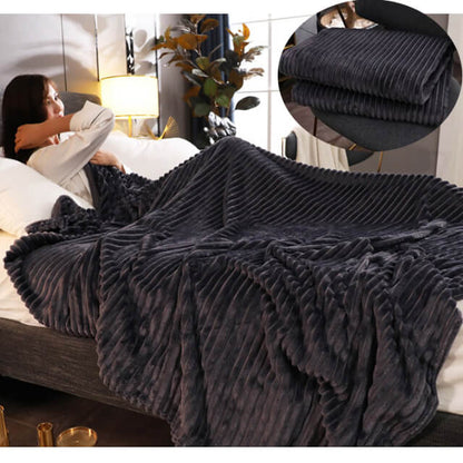 Coral Velvet Sofa Bed Blanket for Home & Travel, Soft Nap Throw