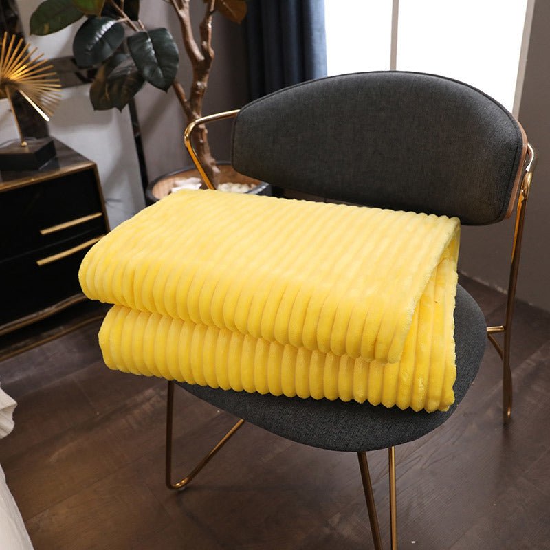 Coral Velvet Sofa Bed Blanket for Home & Travel, Soft Nap Throw