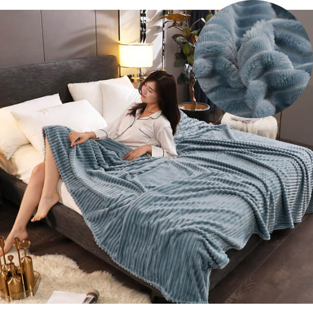 Coral Velvet Sofa Bed Blanket for Home & Travel, Soft Nap Throw