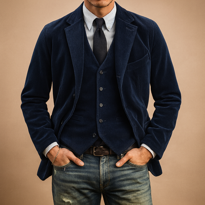 Ensemble blazer en velours côtelé pour hommes – Klassische Textur, Moderner Schnitt