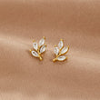 Viola - Crystal Leaf Stud Earrings — bringing modern charm to your space.