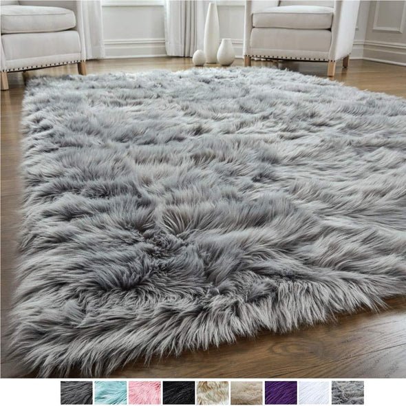 Tapis personnalisé extra large en fausse peau de mouton douce pour la décoration intérieure