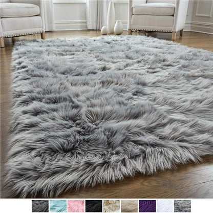Tapis personnalisé extra large en fausse peau de mouton douce pour la décoration intérieure