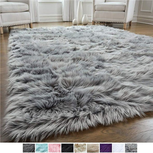 Tapis personnalisé extra large en fausse peau de mouton douce pour la décoration intérieure