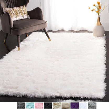 Tapis personnalisé extra large en fausse peau de mouton douce pour la décoration intérieure
