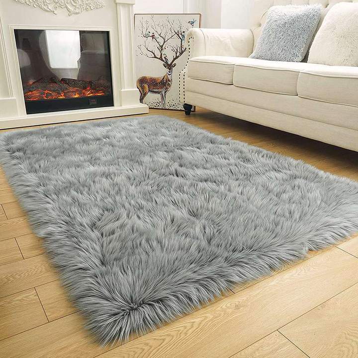 Tapis personnalisé extra large en fausse peau de mouton douce pour la décoration intérieure