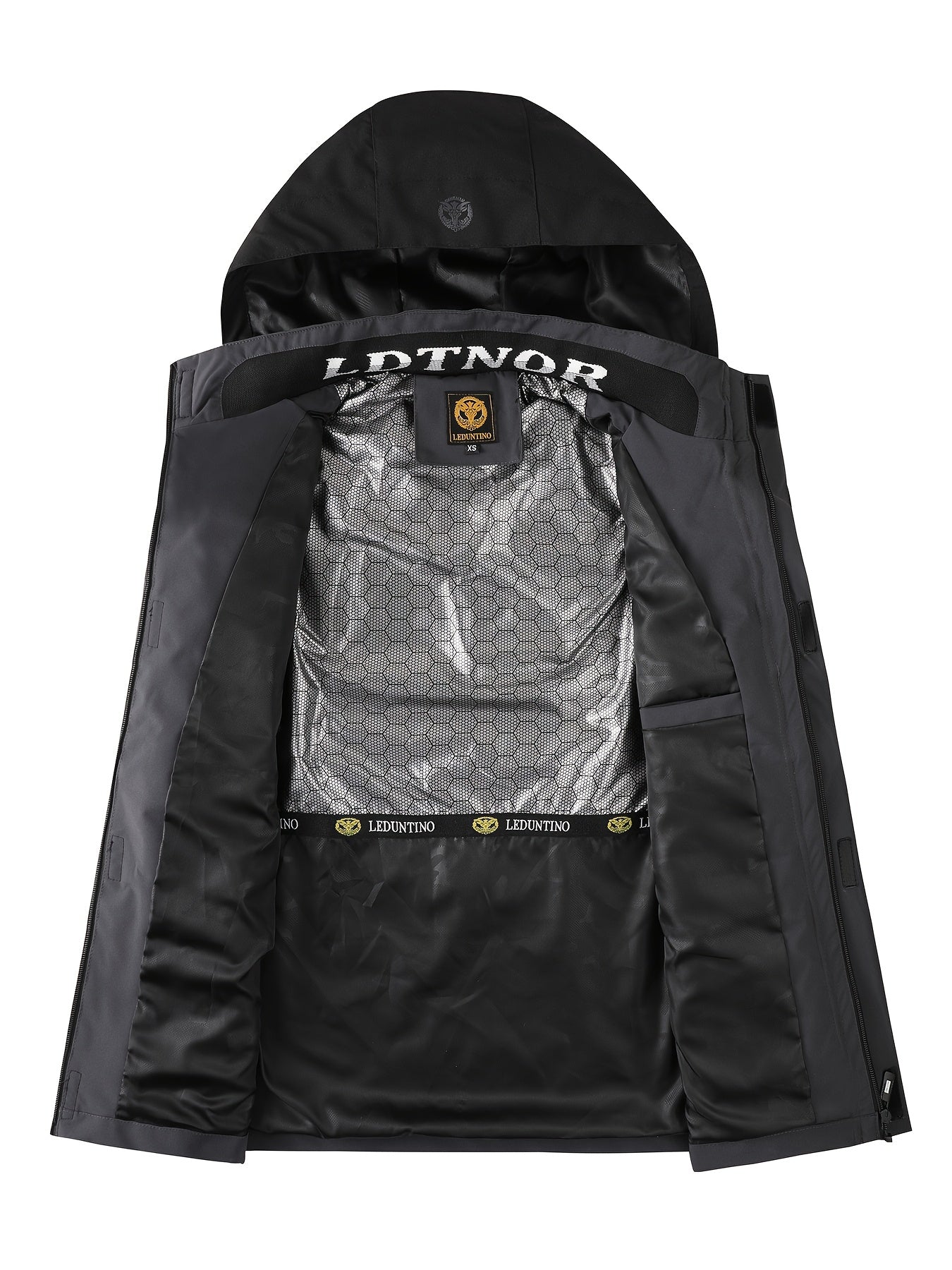 Herren Winddichte Puffer Bomberjacke mit durchgehendem Reißverschluss – Robustes Design mit abnehmbarer Kapuze