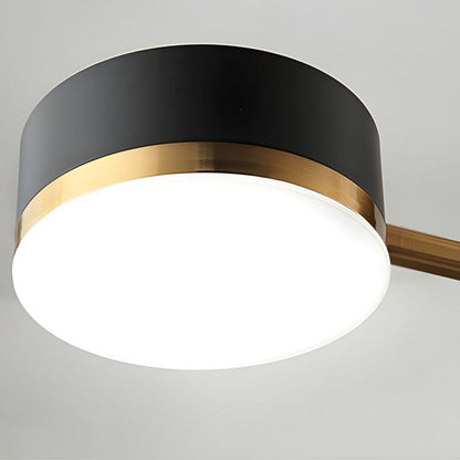 Plafonnier moderne noir et or avec ampoules LED pour une décoration intérieure élégante